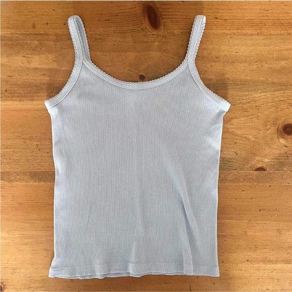 Brandy Melville Light Blue Ribbed Tank - Picture 1 of 3